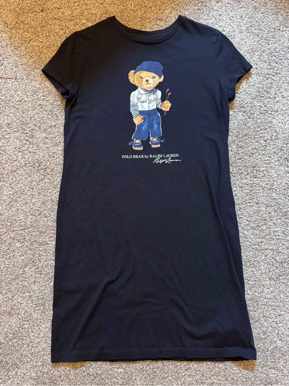 Polo by Ralph Lauren Navy Kids Polo Bear Graphic Tee Dress